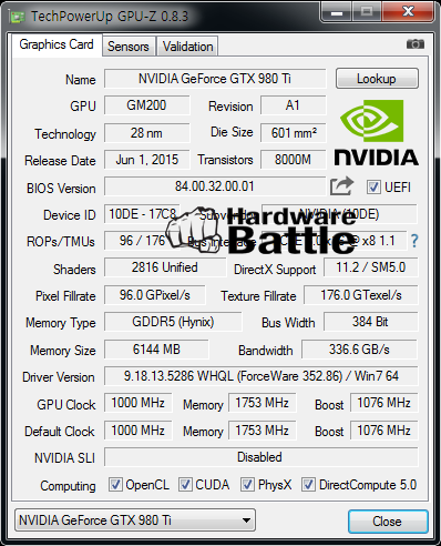 Haga clic en la imagen para ver una versión más grande

Nombre:	GeForce-GTX-980-Ti-GPUZ.png
Visitas:	427
Size:	50,0 KB
ID:	198102