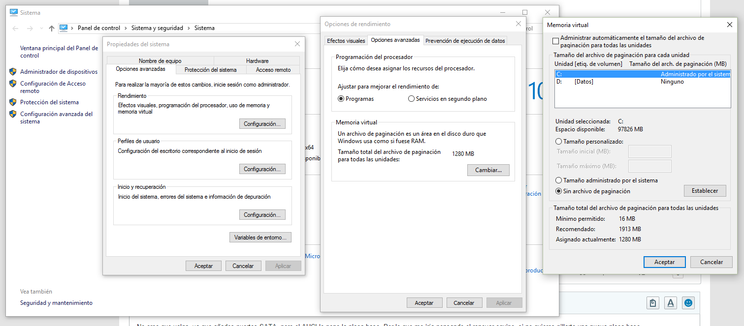 Haga clic en la imagen para ver una versión más grande

Nombre:	Como deshabilitar la memoria virtual.PNG
Visitas:	224
Size:	78,5 KB
ID:	206341