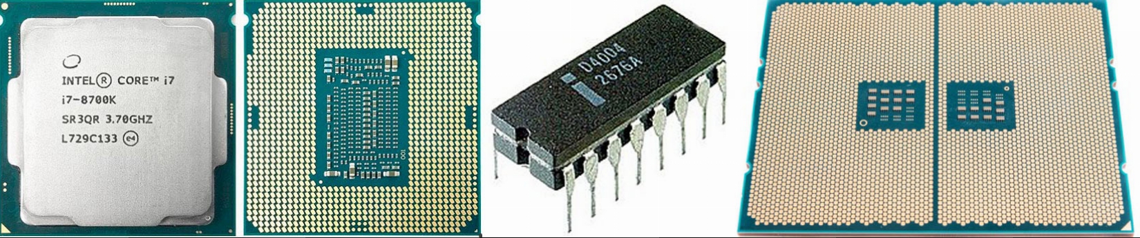 I7-8700K, Intel 4004 y AMD Ryzen Threadripper 1950X