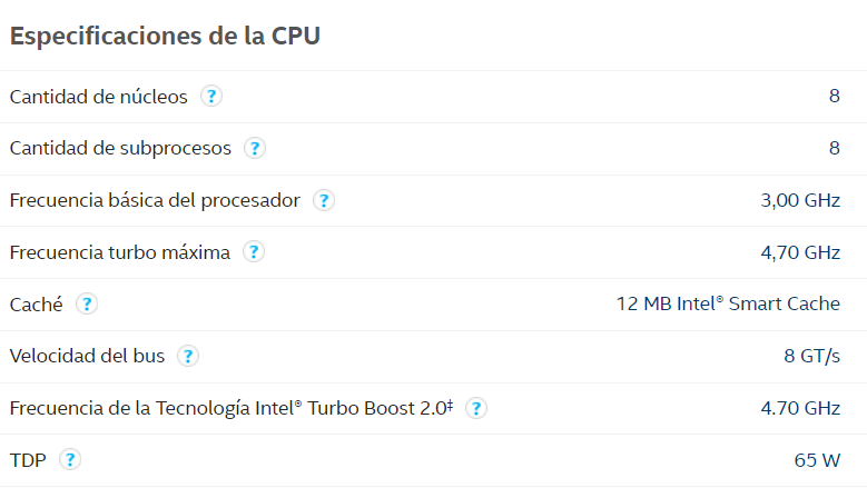 Haga clic en la imagen para ver una versión más grande  Nombre:	Intel Core i7-9700.PNG Visitas:	2 Size:	42,4 KB ID:	221814