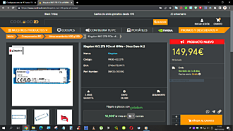 Haga clic en la imagen para ver una versión más grande  Nombre:	kingston nvme 2tb 149.94.png Visitas:	0 Size:	321,9 KB ID:	227529