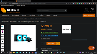 Haga clic en la imagen para ver una versión más grande  Nombre:	DEEPCOOL AIO 240 68.90.png Visitas:	0 Size:	371,6 KB ID:	227626